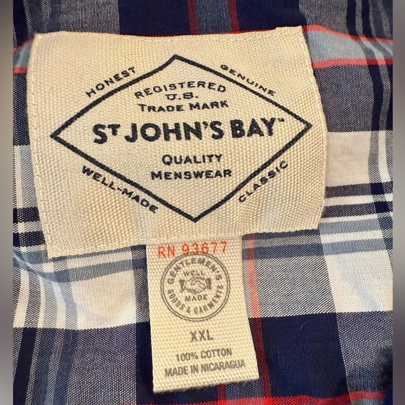 St. John's Bay Men's Plaid Button-Down Shirt Long Sleeve/size XXL - Picture 2 of 10